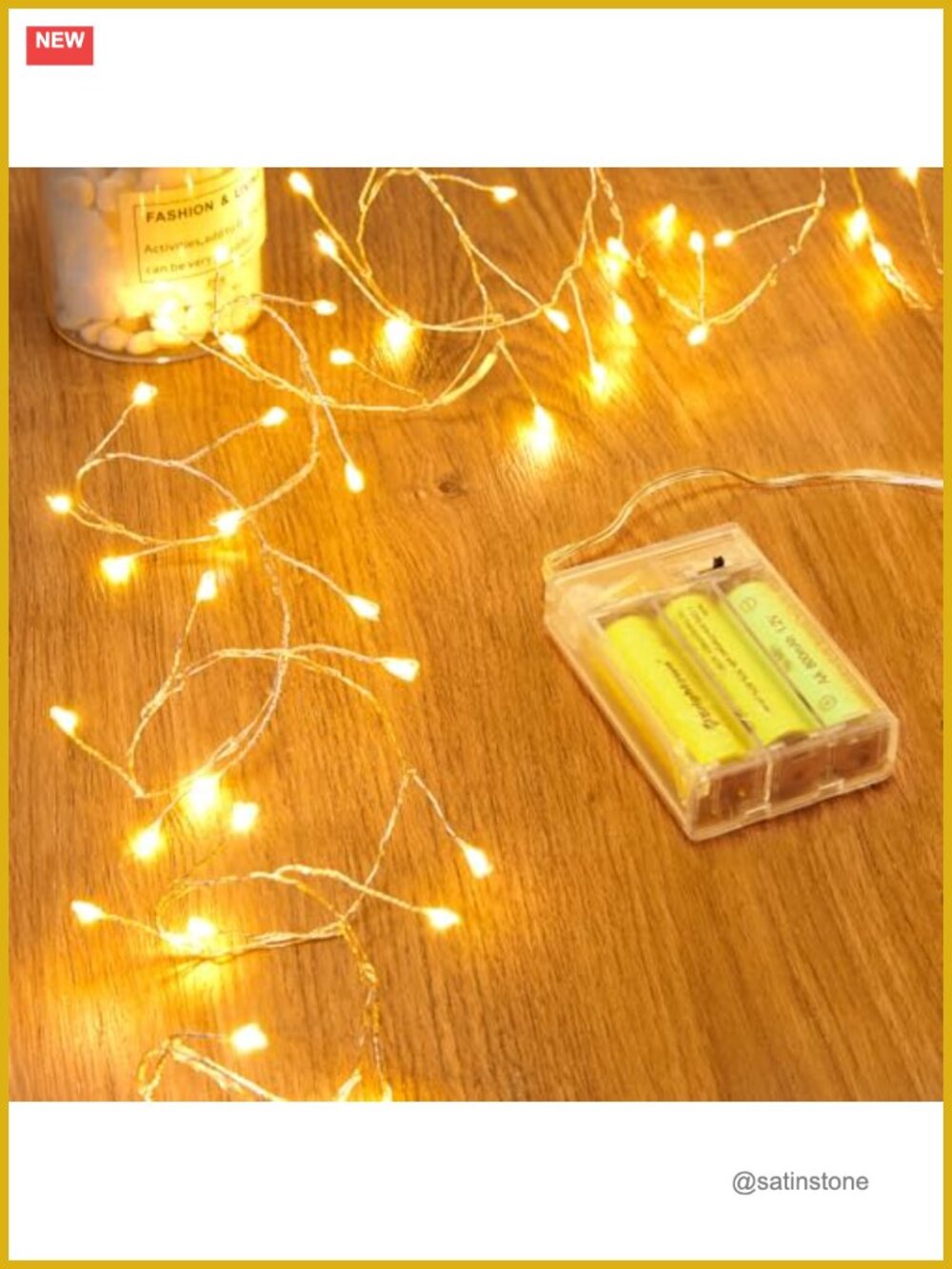 Battery Operated Fairy Lights 5ft 60 LED Warm White Twinkle String